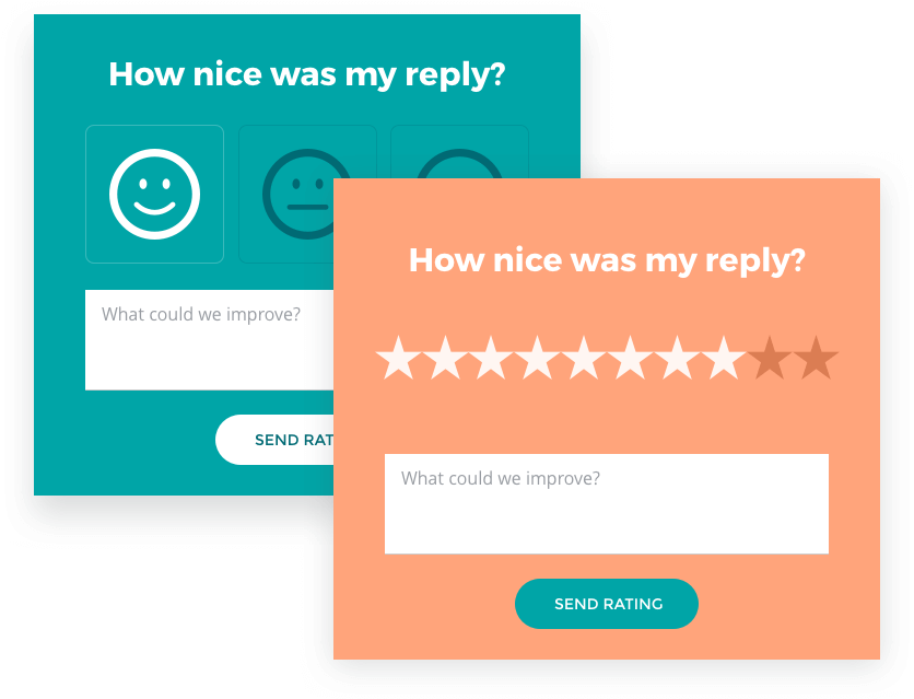 Customer survey questions: How nice was my reply?