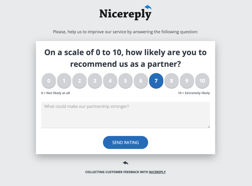 Partner Feedback Survey template